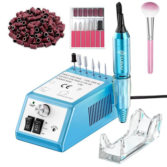 Subay Professional Nail Drill Electric File 20000RPM for Acrylic Nails, Gel Nail, Nail Art Polisher, Manicure Pedicure Tools for Salon Home