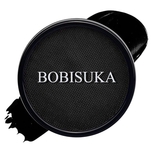 BOBISUKA Black Face Body Paint, Water-Based Face Painting Kit & Body Paints, Kids Adults Facepaint for Halloween Clown Goth Skeleton Skull SFX Makeup, Costume Cosplay Party Art Theater & Stage