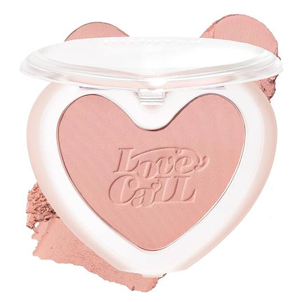 lilybyred Luv Beam Blur Cheek | Heart-Shaped Korean Powder Blush, Silky Texture, Lightweight, Soft Blurring Matte Finish, Long-Lasting, Natural Flush, Floral Woody Scent, 0.14 oz. (04 Blurry Rose)