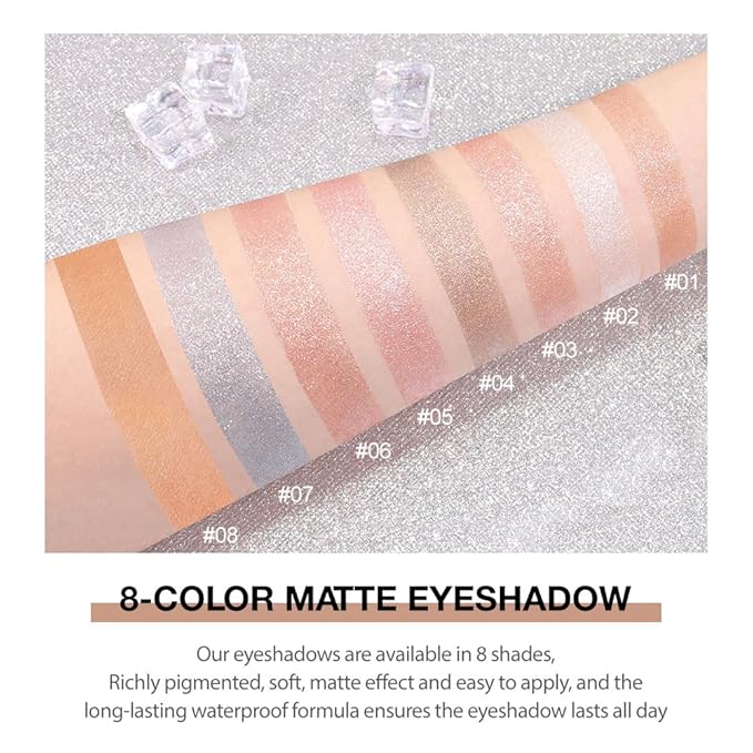 Matte Eyeshadow Palette Makeup for Green Blue Eyes, Matte Brown eyeshadow For Women, Holographic Multichrome Cream Iridescent Single Monochrome Eye Shadow Makeup