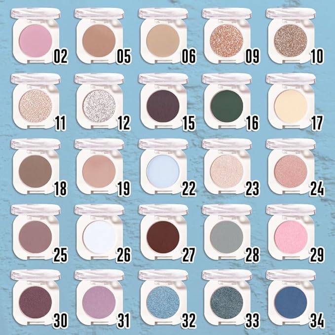 Single Matte Eye Shadow Palette Makeup, Sky Blue Eyeshadow for Women Halloween Birthday Party Wear, Monochrome Eye Shadow Makeup, Pigmented Waterproof Sombras Para Ojos, 32