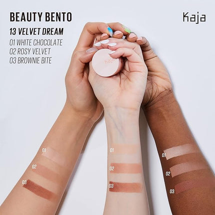 Kaja Beauty Bento Collection - Bouncy Eyeshadow Trio | Burnt Sandy Brown Tones, Travel Size, 13 Velvet Dream, 2019 Allure Best of Beauty Award, 0.03 Oz