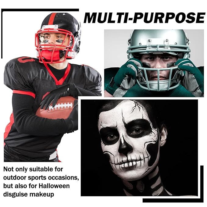 CAHIUYOA 3 Pcs Eye Black Stick for Sports Eye Black Football/Baseball/Softball,EyeBlack Face Body Paint Stick Athletes Sports Clown Black Makeup Halloween Cosplay