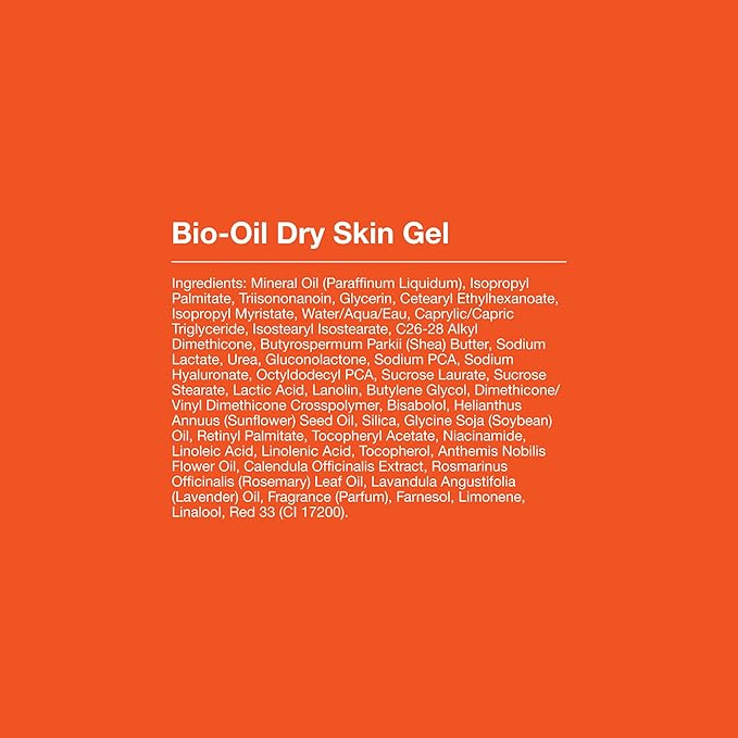 Bio-Oil Dry Skin Gel, Face and Body Moisturizer, Fast Absorbing Hydration, with Soothing Emollients and Vitamin B3, Non-Comedogenic, 3.4 Oz