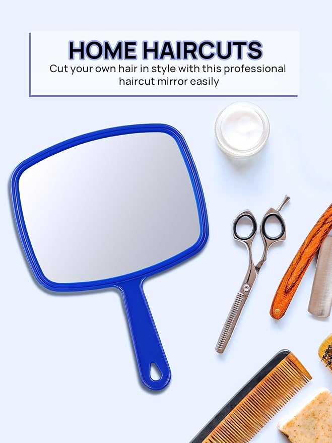 OMIRO Hand Mirror, Handheld Mirror with Handle, American Old Glory Blue