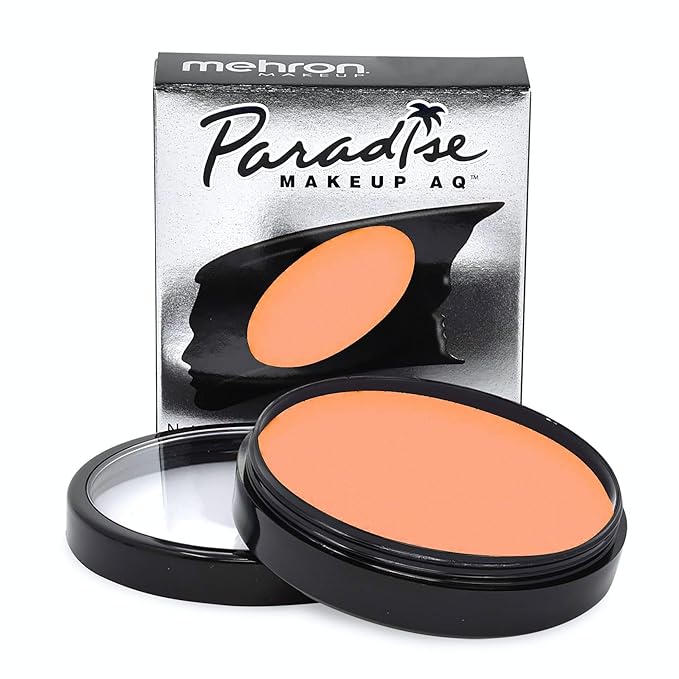 Mehron Makeup Paradise Makeup AQ Pro Size | Stage & Screen Performance, Face & Body Painting, Beauty, Cosplay, and Halloween | Water Activated Face Paint, Body Paint 1.4 oz (40 g) - Pastel Orange