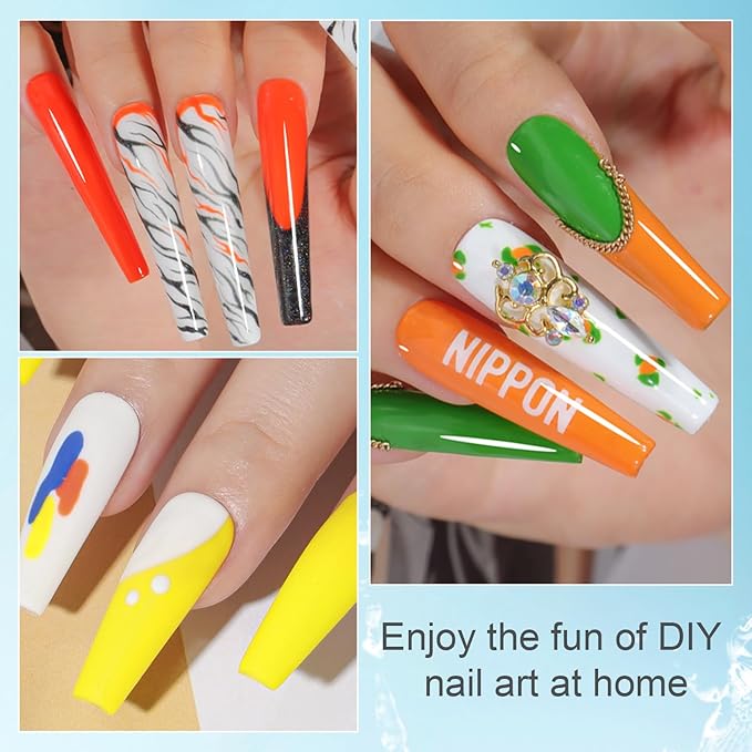 beautilux Yellow Gel Nail Polish Set- 6 Pcs Orange Yellow Hema-Free Gel Polish Color Soak Off LED Gel Nail Manicure for Women Girls