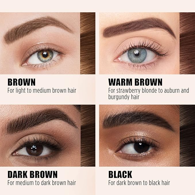 Cilrofelr Tattoo Peel Off Eyebrow Gel, Easy Tattoo Brow Peel Off Gel, Last Up to 3 Days, Waterproof, Transfer-proof, For Fuller & Defined Looking Brows, Warm Brown (2 Pack)