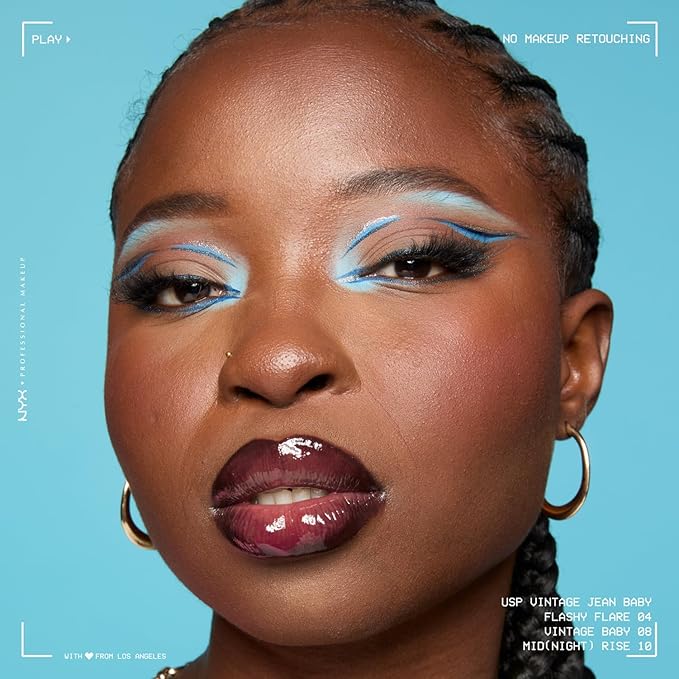 NYX PROFESSIONAL MAKEUP Epic Ink Glitz Liner, Waterproof Metallic Liquid Eyeliner with Vegan Formula - Shimmer Stitch (Shimmer Mauve Purple)