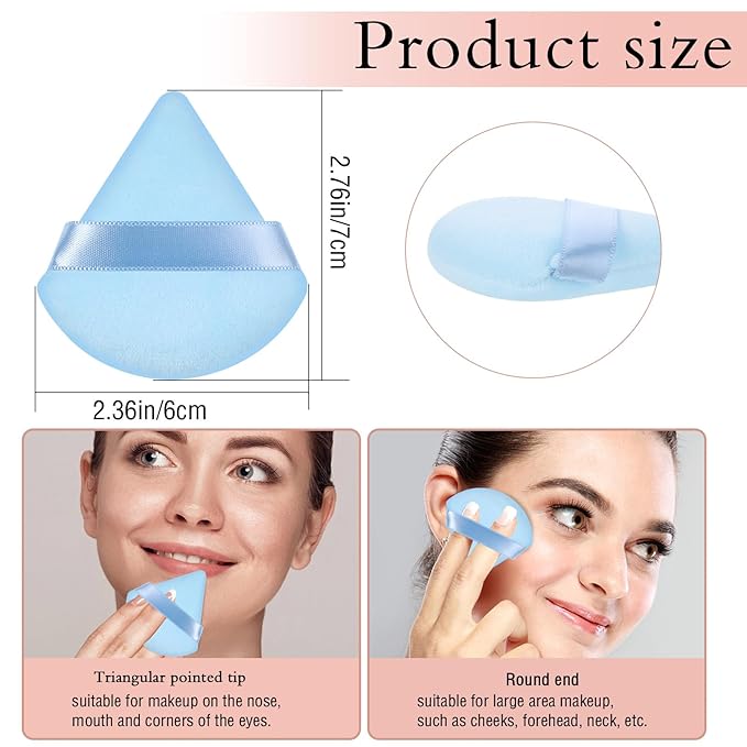 Pimoys 6 Pieces Triangle Powder Puff Soft Makeup Sponge Make Puff for Face Powder Cosmetic Foundation Sponge Makeup Tool