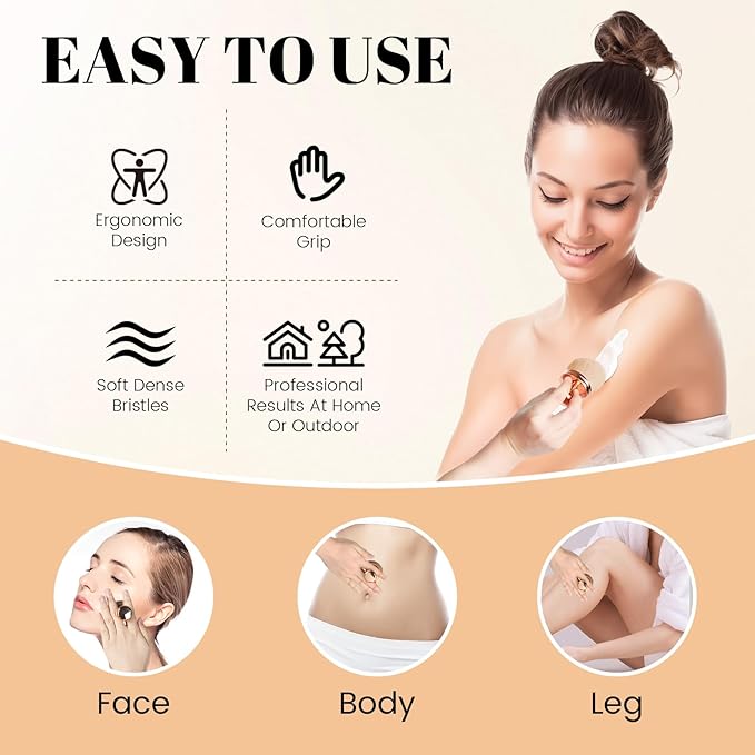 Extra Large Body Makeup Brush For Self Tanner,Makeup Brush For Self Tanner Face Leg,Self Tan Back Applicator,3.0in Sphere Kabuki Brush For Bronzers Blend Self Tanning with Pink Drawstring Bag (Gold)