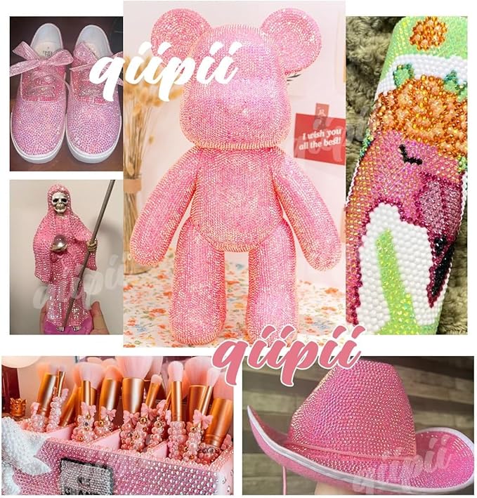 6 Bags Colorful Rose & Red Series Resin Rhinestones for Bedazzling Crafting 3mm 4mm 5mm Mix Flatback Stones Gems Diamonds for Nails Face Eyes Makeup DIY Crafts Tumblers Bottles Clothing Phones