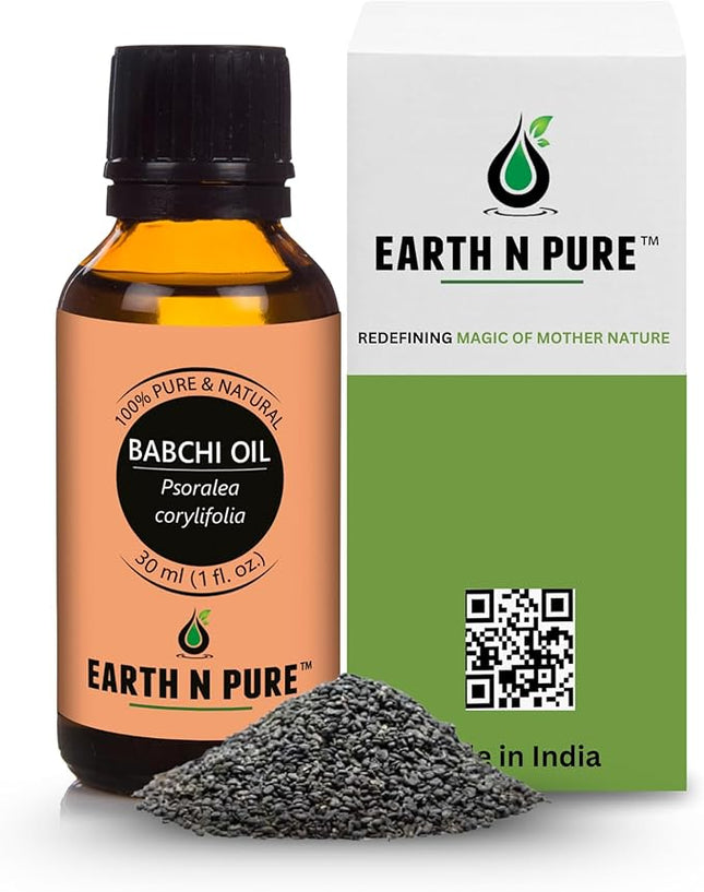Earth N Pure Babchi Oil (Bakuchi Oil) Cold Pressed, Natural & Therapeutic Grade 30 ml