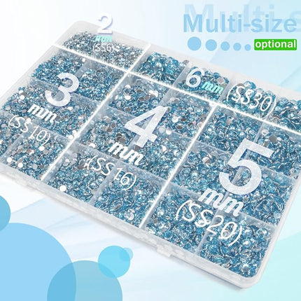 qiipii Light Blue Resin Rhinestones w B7000 Glue for Bedazzling Crafting 2mm-6mm Sky Blue Flatback Stones Diamonds Crystals Gems Bedazzler Kit for Nails Face Eyes Makeup Tumbler Bottles Crafts Shoes