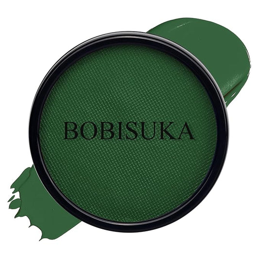BOBISUKA Dark Green Face Body Paint, Water-Based Face Painting Kit & Body Paints, Kids Adults Facepaint for Halloween Zombie Camo Hunting Orcs Alien SFX Makeup, Costume Cosplay Party Theater & Stage