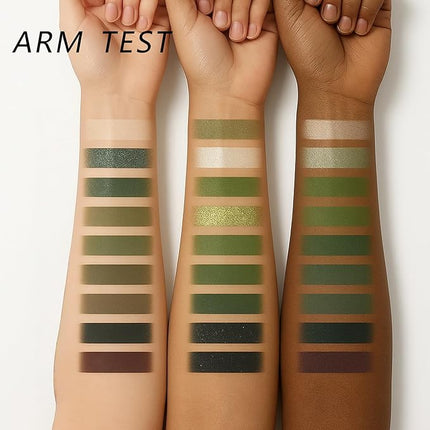 K'APEINE Dark Green Eyeshadow, 9 Colors Smoky Eyeshadow Palette Matte Glitter Eye Shadow Pigmented Eye Makeup Palette Goth Eyeshade Kit for Rave Parties, Music Festival, Stage Performance, Christmas