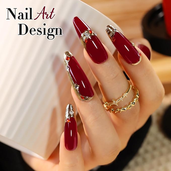 Double Rhythm 0.5Oz Gel Polish Sheer Neutral Natural Light Milky Same Color Same Bottle 15ML Jelly UV Gel Polish Nail Art DIY at Home (Burgundy Red-A1490)