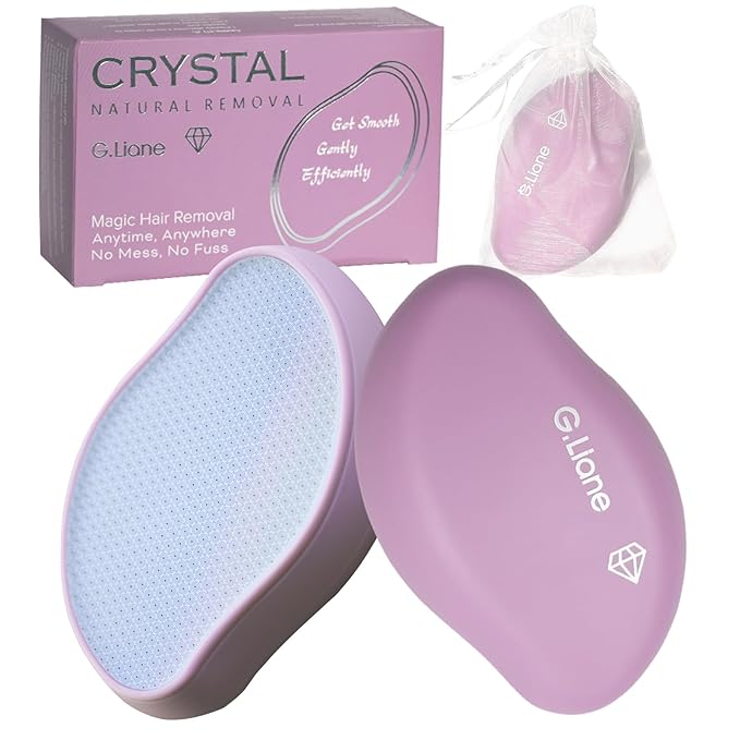 Premium Crystal Hair Eraser,Painless Exfoliation Hair Removal Epilator,Nano Glass Hair Remover for Women,Natural Gentle and Efficient Shaver Trimmer on Leg Arm(Pastel Purple)