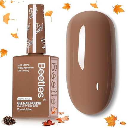 beetles Gel Polish Hema Free Brown Gel Nail Polish Soak Off Uv LED Nail Lamp 15ml DIY Home Manicure Salon Gift for Women Beyonce Caramel