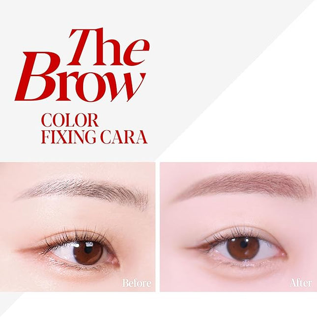 Espoir The Brow Color Fixing Cara #6 Rosy Brown | Easy Fixing without Clumping with Skinny Brush, Long-Lasting & Smudge-proof Eyebrow Mascara, Soft Mood Coloring Tinted Gel, Korean Makeup, 0.1 Fl Oz.