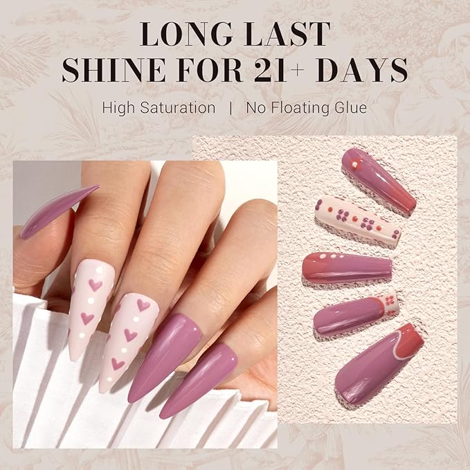 MelodySusie Dark Purple Gel Nail Polish, 0.5fl oz Nails Soak Off UV LED Gray Purple Gel Polish Gift for Women Nail Art Manicure Salon DIY Nail Design Decoration at Home-1650