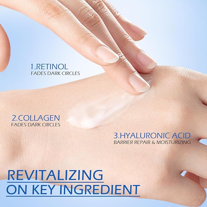 Retinol Eye Cream, Hydrating Under Eye Care Daily Wrinkle Cream, Infused with AHA30% to Smooth and Hydrate Skin, Eye Crea for Dark Circles Treatments