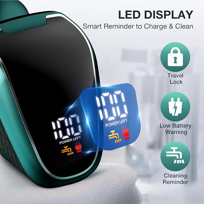 Head Shavers for Bald Men: 5-in-1 Electric Razor - Waterproof Shaving Grooming Kit for Balder - Turbo Speed & Precision Blades (Green)