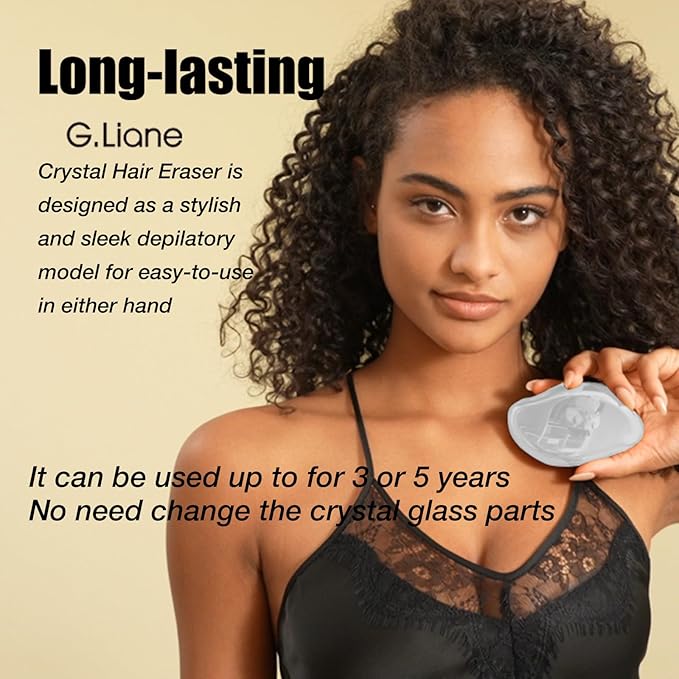 Crystal Hair Eraser,Upgraded Painless Crystal Hair Remover,Effective Nano Glass Hair Removal Device and Skin Exfoliation,Body Epilator for Women and Men(Silver)