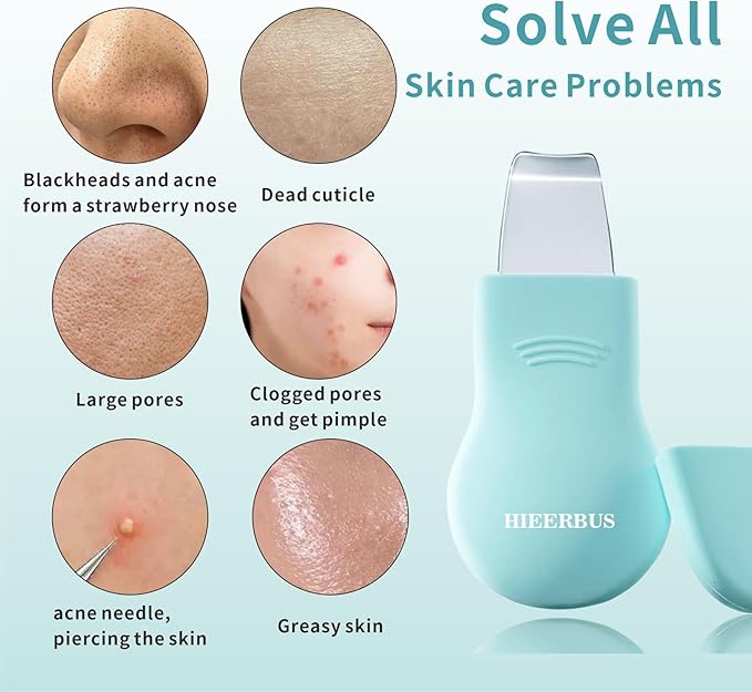 Blackhead Remover Tool,Black Head Remover for Face Nose-2 in 1 Pore Cleaning Brush Face Scrubber Skin Care Scraper Mask Applicator Spatula for Men Women Deep Cleansing (Blue)