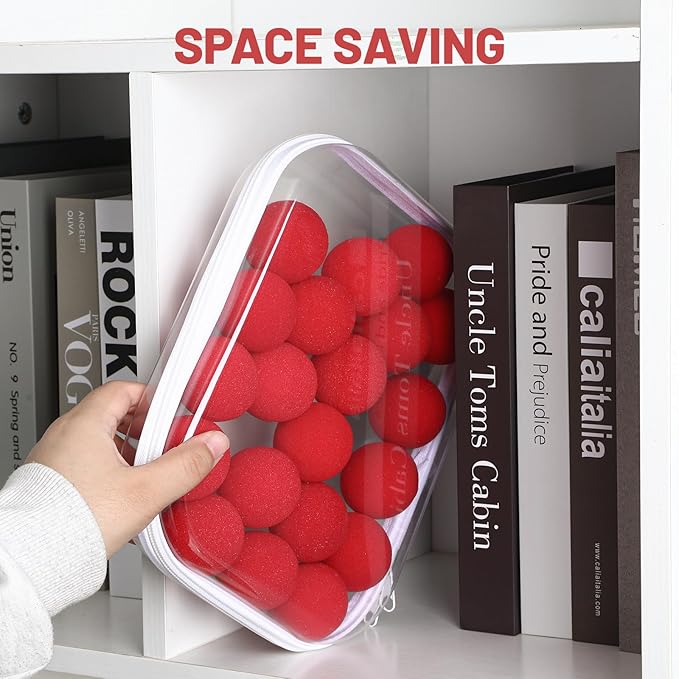 3 Pack Clear Hard Shell Zipper Case, 3 Size Transparent Waterproof Portable Clear Zipper Pouches Hard Shell for Storage, Clear Organizer Bags for Travel Makeup Cosmetic Snacks Doll Storage