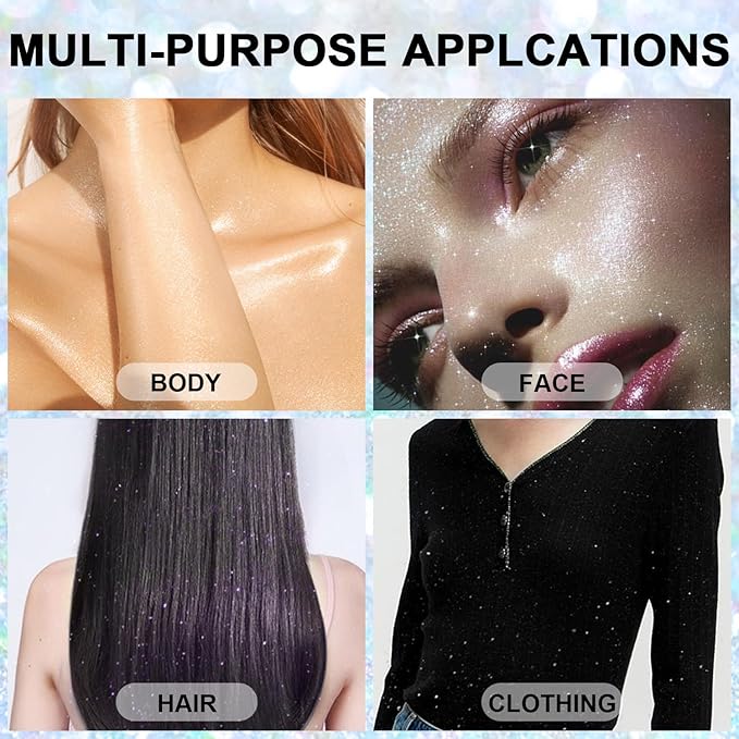 Hair and Body Glitter Spray, 1PC Sparkling Pink Glitter Dry Powder Makeup for Clothes, Festival Rave Prom Loose Sparkle Powder,Holographic Ultra Fine Resin Glitters for Crafts,10g (Sparkling Pink)