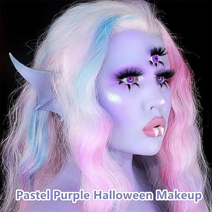 Go Ho Pastel Purple Face Body Paint Stick,Water Based Washable Lavender Face Paint Stick,Non-toxic Full-coverage Cream Light Purple Body Paint for Halloween Ursula Costume Cosplay SFX Makeup