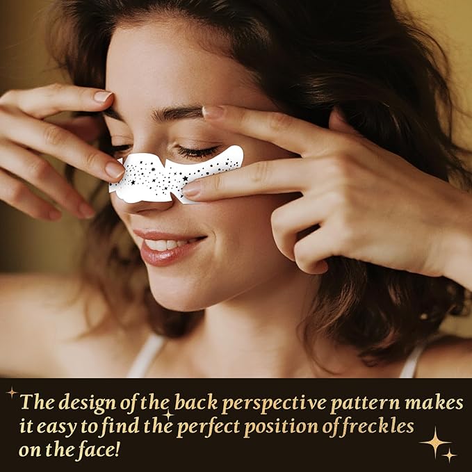 24pcs Glitter Freckles Makeup Patches-Gold-Face Speckle, Sparkle Speckles Patches for Women, Cute Fake Freckles, Glitter Freckle Face Tattoo, Accessories for Musical Festival