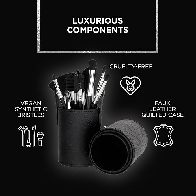 Pure Cosmetics 10 Piece Quilted Brush Set