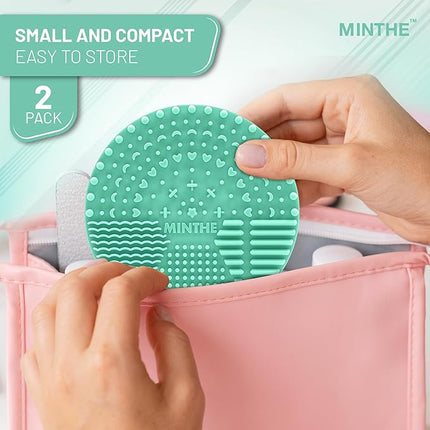 MINTHE™ Makeup Brush Cleaner Mat | 2 Pack | Silicone Make up Cleaning Pad