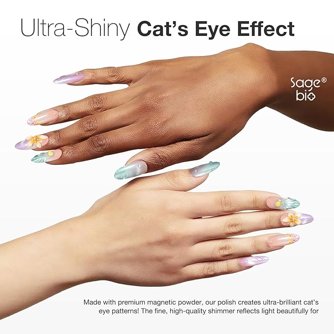 15ml Cat Eye Gel Nail Polish with Magnet Shimmer Glass Bead Effect 03