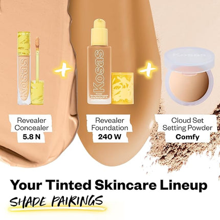 Kosas Revealer Concealer - Medium Coverage Makeup with Hyaluronic Acid, Conceals Dark Circles Under Eyes, Dark Spots and Blemishes + Brightens, Hydrates, Long-Lasting & Vegan, (Tone 5.8 N)