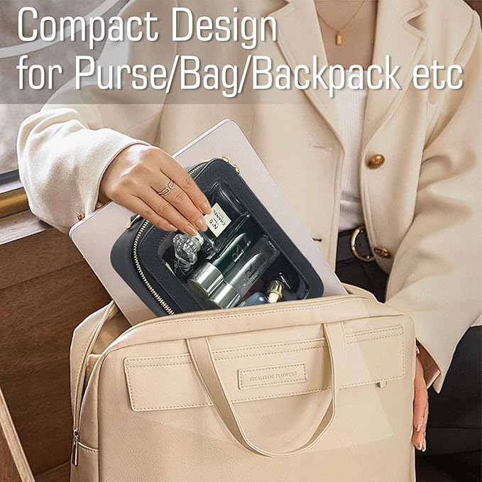 Small Clear Travel Makeup Bag Toiletry Bag Cosmetic Bag Set with Zipper for Women,Waterproof Transparent Makeup Pouch Travel Bag Organizer Case for Toiletries and Car Organization