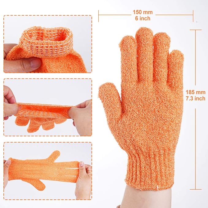 16 pcs Exfoliating Shower Gloves,Double Sided Exfoliating Bath Gloves Deep Clean Dead Skin for Spa Massage Beauty Skin Shower Body Scrubber Bathing Accessories.