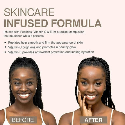 Palladio Full-Coverage Color Correction CC Cream, Oil-Free with Peptides & Vitamin C, Buildable Foundation Coverage (Tan 40W, Warm Undertone),0.87 Fl Oz (Pack of 1)