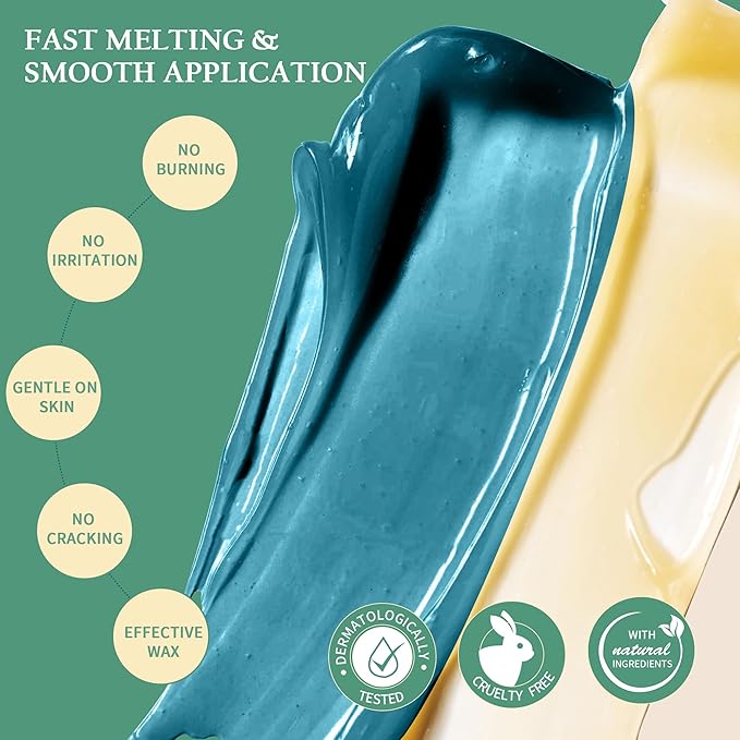 Maxpearl Hard Wax Beads, Pack of 3 Hair Removal Wax Beans Refill - Brazilian, Bikini Waxing, Face, Eyebrows, Underarms, Arms, Chest, Back, Legs - Coconut & Jasmine Formula, 300g