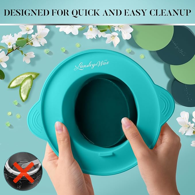 LANSLEYWAX Digital Waxing Kit for Women Men, Wax Warmer for Hair Removal with Silicone Pot, Hard Wax Kit, Waxing Machine for Sensitive Skin Brazilian Bikini Leg Eyebrow Full Body Home Use