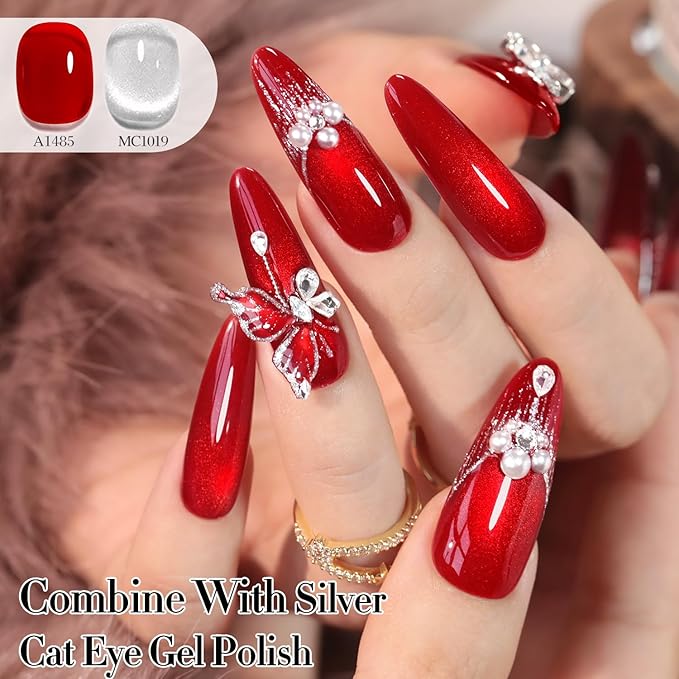 Double Rhythm 0.50 OZ Translucent Gel Polish Same Color Same Bottle Sheer Pastel Neutral Natural Milky 15 ML Jelly UV Nail Art DIY at Home (Burgundy Red-A1485)