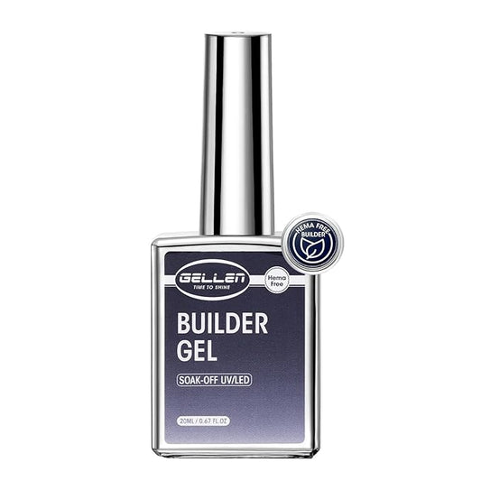 Gellen Salon-Grade Builder Gel for Nails, 5 in 1 Hema Free Clear Builder Gel for Nail Apex Strengthener 20ml Clear Builder GelNail Polish in Upgraded Bottle U V Cured for Home DIY