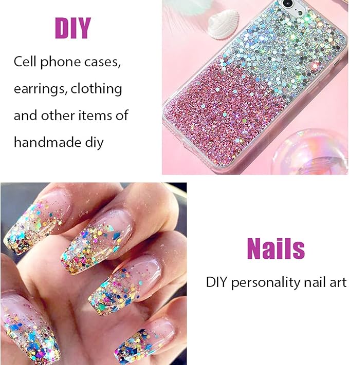 Blue Face & Body Glitter Gel - Mermaid Sequins Lip Eye Nails Hair Festival Rave Accessories, Liquid Holographic Chunky Glitter, 50g