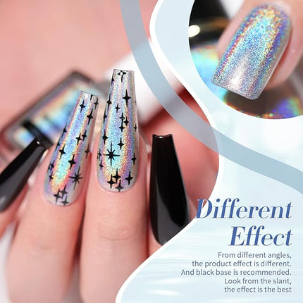 Born Pretty Sequin Single Silver Nail Polish Holographic Sparkle Nail Polish Quick Dry Nail Art Varnish 10ML