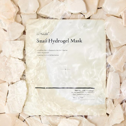 Lunair Snail Hydrogel Face Mask with Microhole Technology – Soothing & Repairing Korean Skincare Sheet Mask for Deep Hydration, Skin Barrier Support & Anti-Aging (5 Sheets)