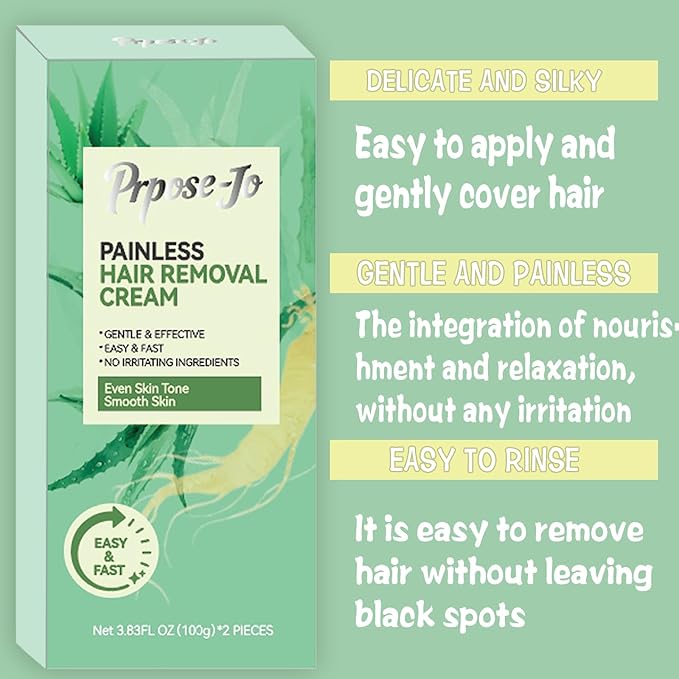 Gentle Painless Hair Removal Cream Contains No-irritating Ingredients Convenient Fast Two-in-one Hair Removal and Skin Care Product Suitable For All Skin Types