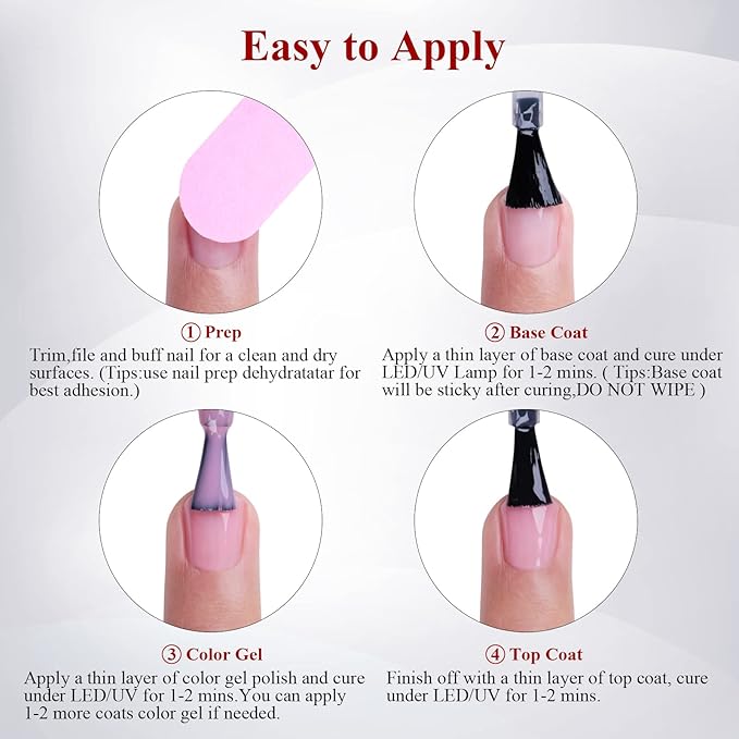 Pearl Gel Nail Polish,Red Glitter Pearl Gel Nail Polish Sparkle Shimmer Fall Winter Soak off LED UV for Art DIY Manicure 15ML