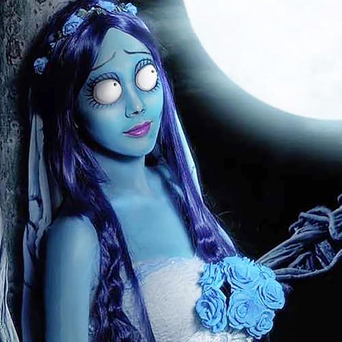 Mysense Light Blue Face Body Hair Paint Stick,Water Based Washable Temporary Hair Color,Non-toxic Cream Body Paint for Adults and Kids Halloween Cosplay Corpse Bride Sally Face Makeup,0.5oz